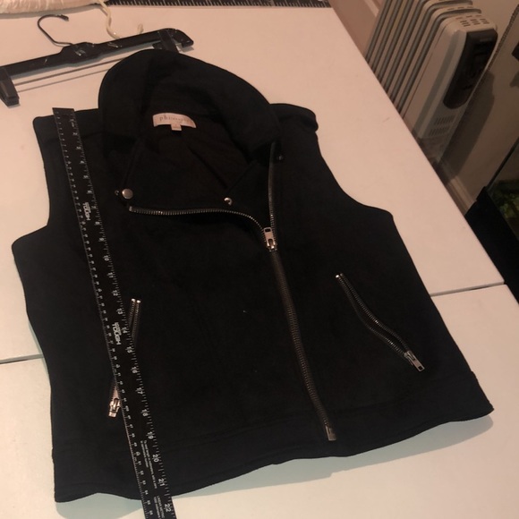 Philosophy size large black zip front Moto Vest super soft ultra suede - Picture 12 of 15